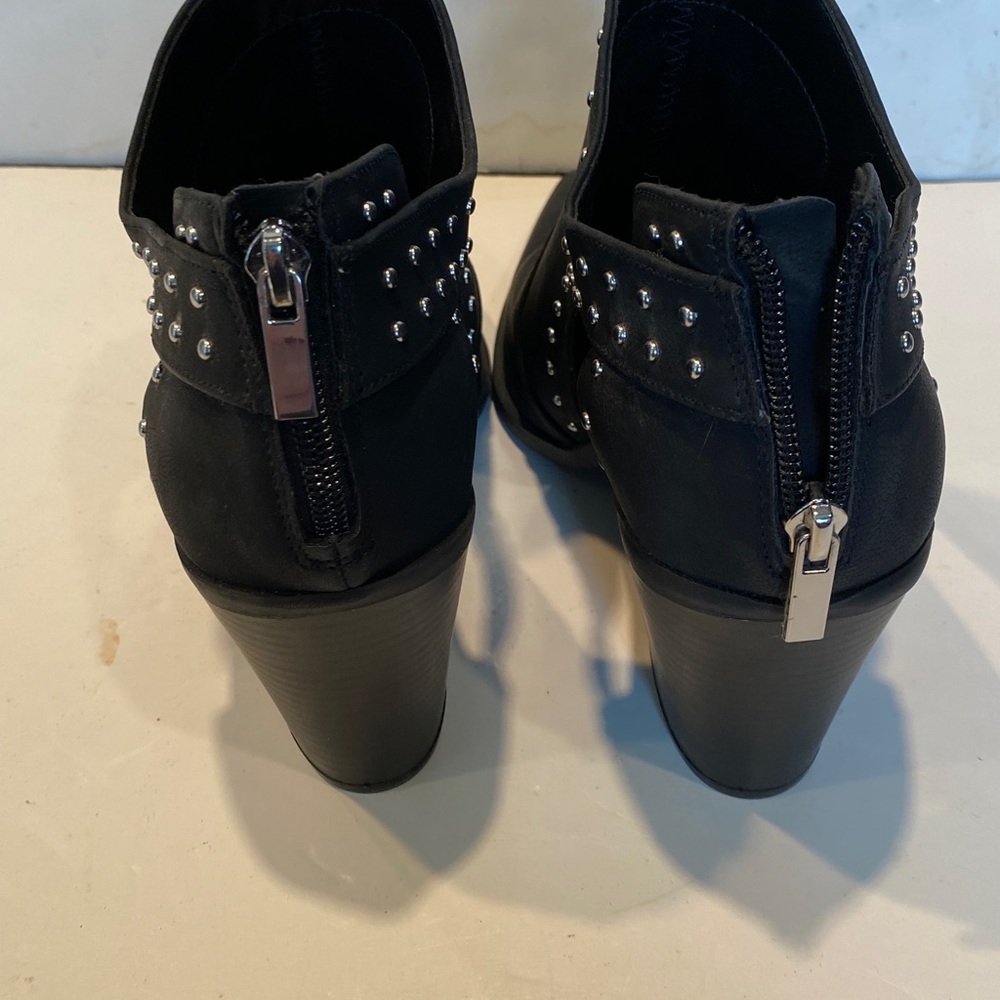MIX NO. 6 Black Faux Leather Studded Ankle Booties - Picture 5 of 8
